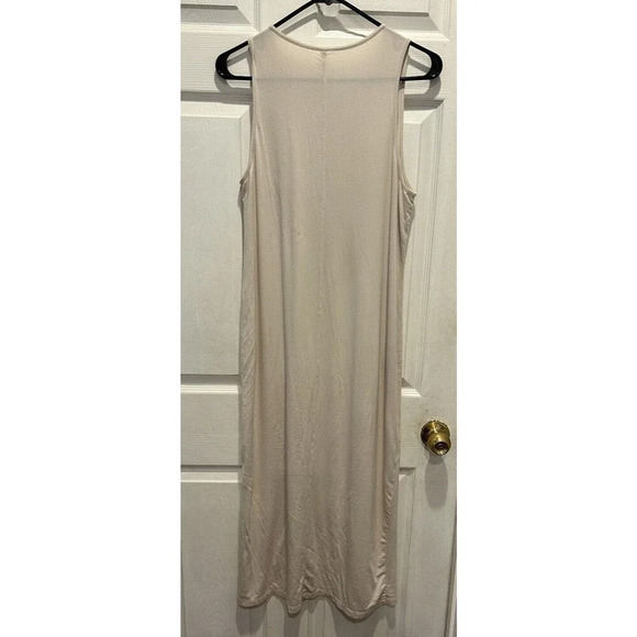 Aritzia The Group Babaton Off White Mid Maxi Midas Dress Side Slits Size Large - Picture 4 of 6